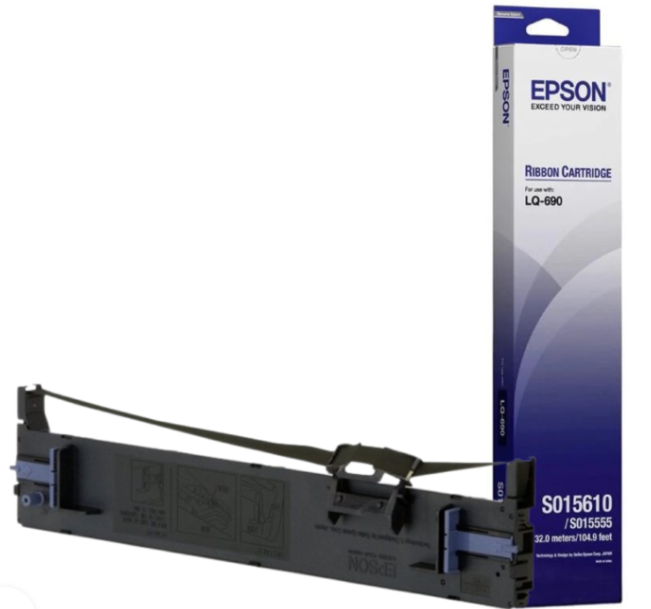 Epson LQ690 Black Ribbon Cartridge S015610 Dot Matrix Printer
